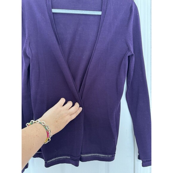 NWOT Talbots Purple Women’s Cotton Medium Cardigan - Picture 4 of 8